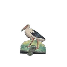 Vintage Holz Flachfigur Oblate