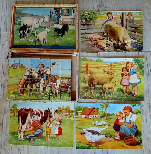 Uraltes holz würfelpuzzle - holz,