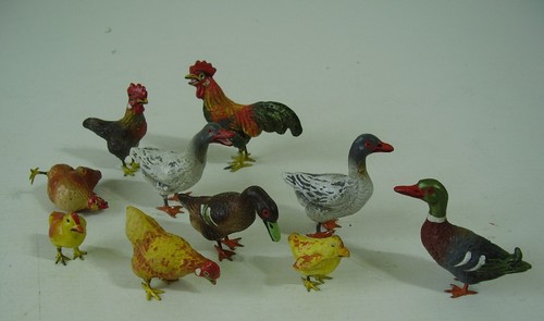 Antike enten hühner - masse,